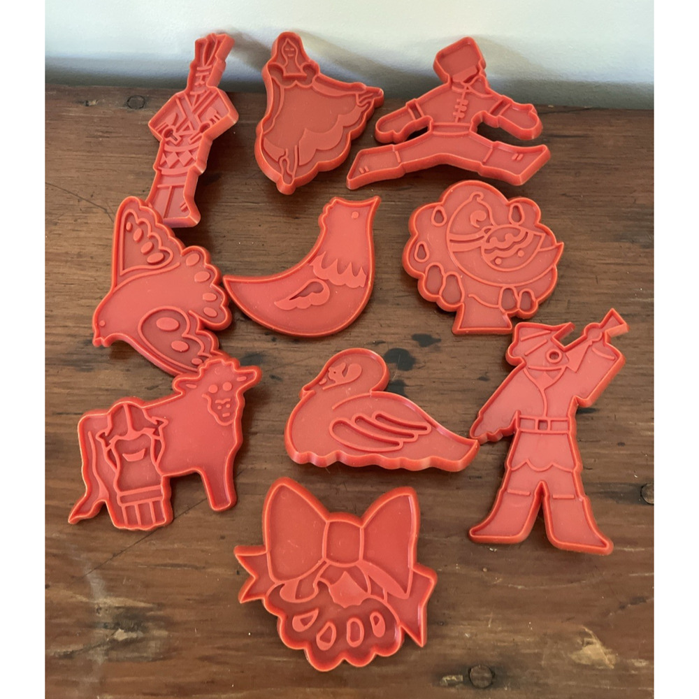 Vtg 1978 Chilton Twelve Days of Christmas Incomplete Set of 10 Cookie Cutters